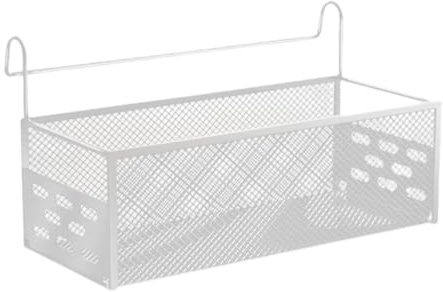 KESOTO Hängekorb für Bett, Metall-Bett-Organizer, hängender Aufbewahrungskorb, Bettregal-Organizer, Bettkorb zum Aufhängen von Büchern, Mobiltelefonen, Zeitschriften, für Wohnheim, Kinderzimmer, Weiß