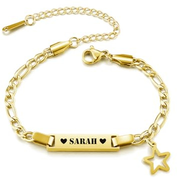 JSDDE Personalisiert Armband mit Gravur Partner Armbänder Namenarmband Freundschaftsarmband Personalisierte Geschenke für Partner Schwester Freundin