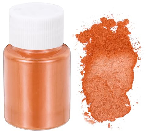 QUARKZMAN Mica Pulver 10g Kosmetik Grade Glimmerpulver 600 Mesh Mica Powder Epoxidharz Farbe Pigmentpulver für Gießharz Seifenfarbe Kerzenfarbstoff DIY Nagellack und Lipgloss Orange Rot