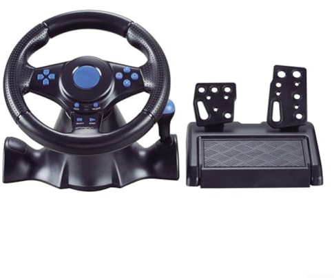 USB-Gaming-Lenkrad mit Pedal und Vibrationsmotor für Switch für Xbox für Xbox 360 für PS4 für PS3 für PC, ergonomisches ABS-Design für Rennsimulation (3-in-1)