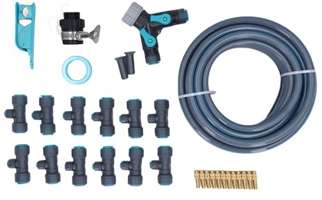 Glomora de riego de jardín, Kits de riego por Goteo automático de 10 m, Juego de Equipos para césped para Patio con Manguera, gotero Ajustable