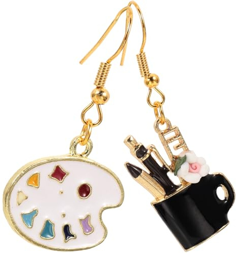 Paint Brush Drop Earrings 1 Pair Alloy Artist Jewellery | Palette Charm Design, Light in Weight, Easy to Take, for Girl and Lady