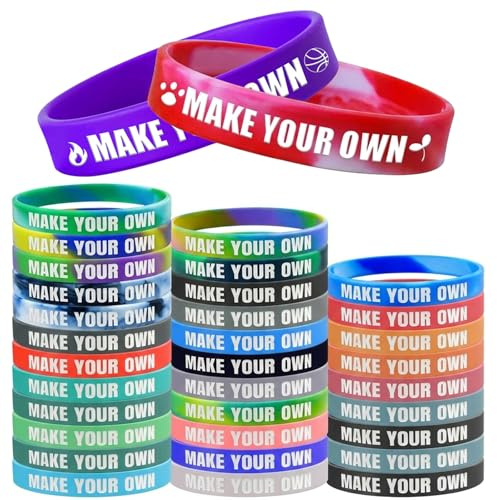 JJ GRADGOWN Pulseras de silicona personalizadas, Pulsera Grabadas con Texto y Logotipo, Personalizados Pulseras Identificativas Niños/Adulto, para Eventos, Fiesta, Festival