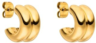 Purelei Flow Creolen – Markante Edelstahl Ohrringe mit fließender Form – wasserfest & modern – erhältlich in Gold, Silber, Roségold oder Bicolor