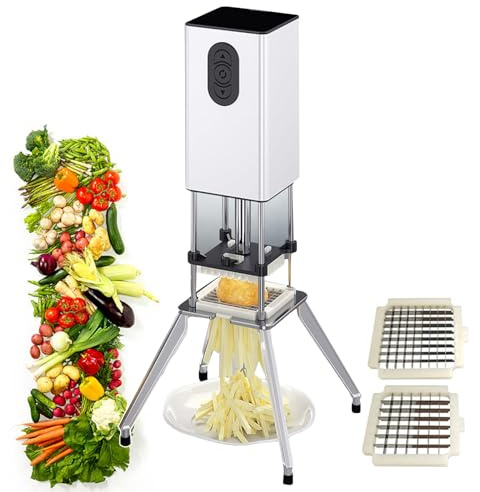 GYKOZY Ralladores eléctricos comerciales para Verduras/Acero Inoxidable/Cortador eléctrico de Verduras y Patatas/Rallador eléctrico para ensaladas/para Tiras de Cebolla, Pepino y Berenjena