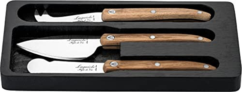 Laguiole Style de Vie Coltello da Formaggio Innovation Line, 3 Pezzi, legno di quercia