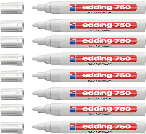 edding Marcatore a vernice 750 Industrie, 2-4 mm, bianco, confezione da 8
