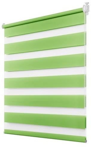 Deswell Doppelrollo Klemmfix ohne Bohren Grün B55 x H120 cm (Stoffbreite 51cm) Rollos für Fenster ohne Bohren für Fenster mit Lichtdurchlässig & Verdunkelnd/Höhe Stufenlos Verstellbar