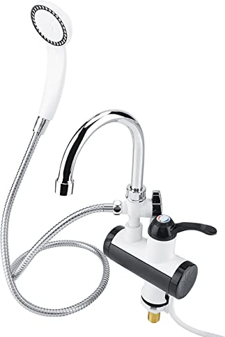 Chauffe Eau instantané Electrique, Robinet de température Réchauffeur de Cuisine affichage instantané du robinet de chauffage du distributeur d'eau chaude et froide + pomme de douche EU