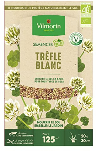 Vilmorin - Graines de Trefle Blanc BIO, boite de 375 grs