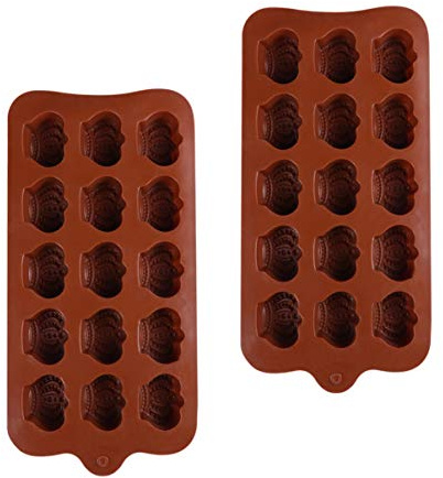 2Pcs Silicone Molds Chocolate Mold Crown Baking Mould for Making Hot Chocolate Cake Jelly Dome Mousse Random Color