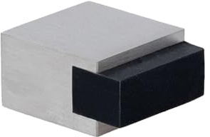 EVI Herrajes | Selbstklebender Mini-Türstopper, Quadratisch | 20 x 14 mm | Edelstahl AISI 304, Schwarzer Gummi | Hervorragende Haftung | I-197/20X14AM