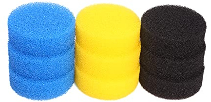 INGVIEE Kompatibel Filterschwamm für All Pond Solutions EF-Booster (3X Blau Grob, 3X Gelb Mittel, 3X Schwarz Fein)