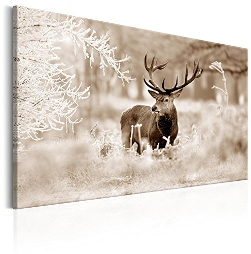 murando - Akustikbild Hirsch Bilder Akustikschaum Hochleistungsschallabsorber Schallschutz Leinwand 1 tlg Wandbild Raumakustik Schalldämmung Natur Tier Landschaft g-C-0057-b-d