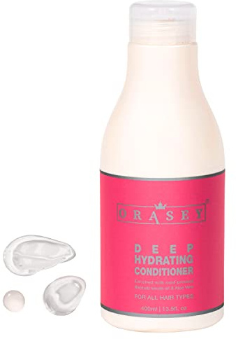 Orasey Conditioner 400 ml | Haarspülung für trockenes, blondiertes Haar, tief Feuchtigkeits Haarpflege in Ein Extrakt: Baobab-Öl + Arganöl + ALOE Vera | Silikonfrei (1x400ml)