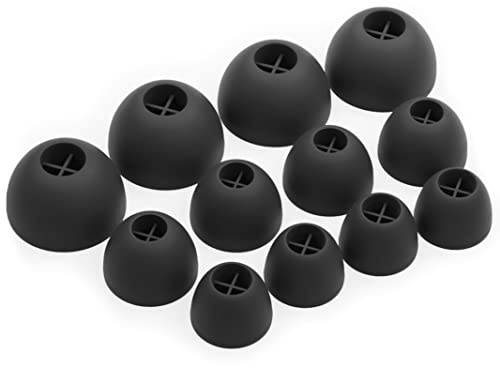 Okuli 12 x Écouteurs en Silicone Embouts d'oreilles pour Sennheiser Momentum 1, 2, 3 Casque Écouteurs en Noir