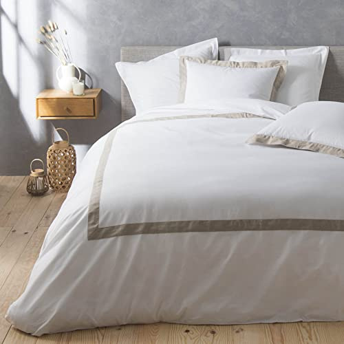 Douceur d'Intérieur Bettwäsche 3-teilig (260 x 240 cm) Lauraline, 100% Baumwolle, Weiß