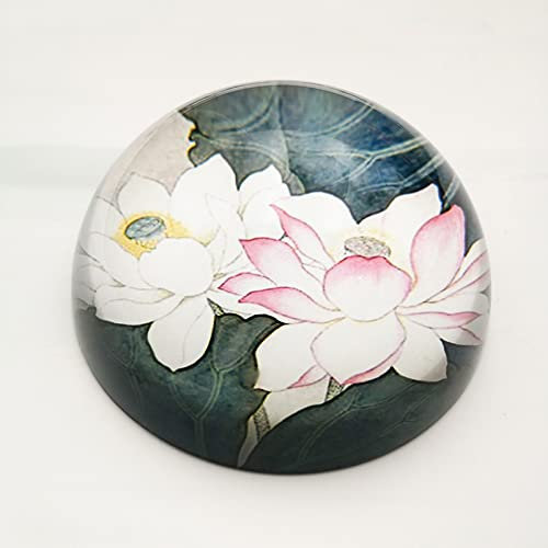 Kristallkugel Lotus Halbkugel Glas Halbkugel Briefbeschwerer Heimdekoration Ornamente Kugel Miniatur Kreative Geschenke