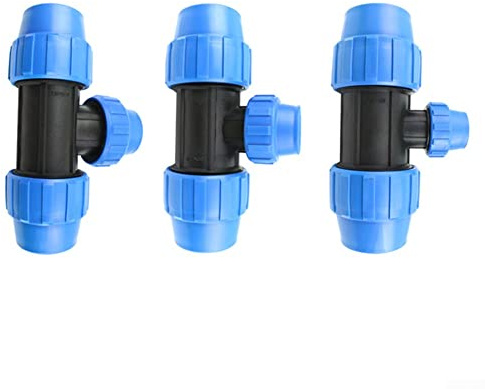 Raccordi per tubi dell'acqua, raccordo a vite in PP, raccordo a compressione per tubo PE, connettore a 90° per acqua potabile (32mm x 20mm x 32mm)