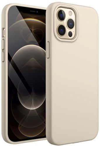 JETech Silicone Case for iPhone 12 Pro Max 6.7-Inch, Silky-Soft Touch Full-Body Protective Phone Case, Shockproof Cover with Microfiber Lining (Gold)