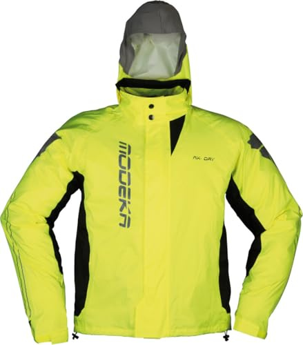 Modeka AX Dry II Veste de pluie pour moto avec capuche, jaune/noir, XXXXXXXXL