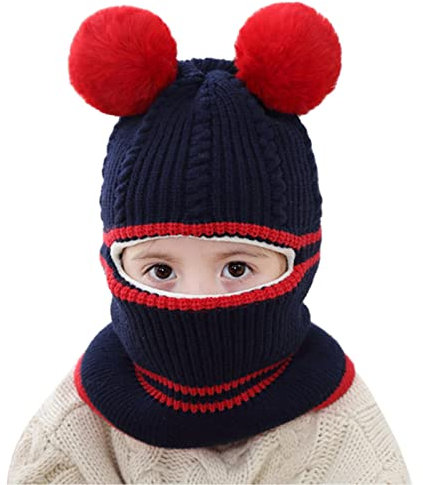 Kinder Wintermütze Schals Ohrenklappe Jungen Mädchen 2 In 1 Kleinkinder Beanie Kinder Mützen Mädchen Winter Strick Mützen Und Schal Kindermütze Mit Schal 2-6 Jahre