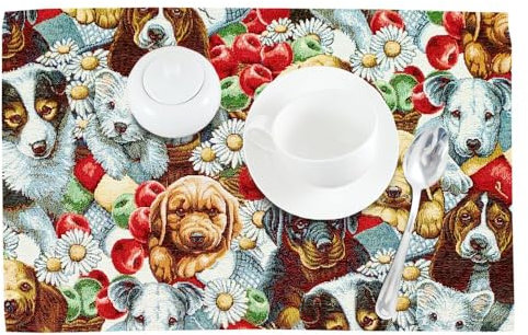 Tovaglietta Americana prima colazione linea MEXICO in tessuto Gobelin lavorato a jacquard (DOG)