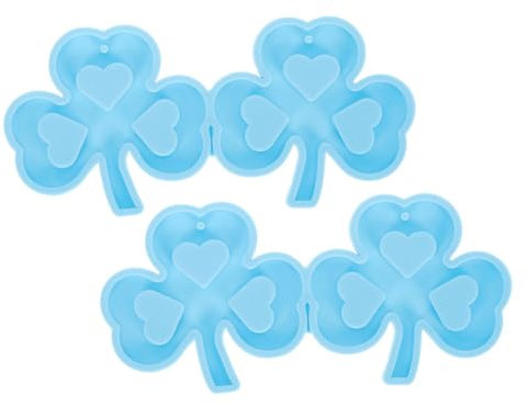 VILLFUL 2St Kleeblatt-Schablone Silikonformen Epoxidharz Form für vierblättriges st. Patricks Day Harzform Kleeblattharz Ohrring-Anhänger Kristall-Epoxy Zubehör Dekorationen Schimmel
