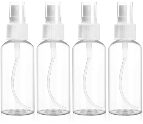 Redamancy 4 Pezzi 50ML Flaconi Spray, Flacone Spray Vuoto, Mini Flaconi Spray da Viaggio Vuoti, Plastica Trasparente Flacone Spray, Portatile Bottiglia Ricaricabile per Liquido Viaggio Cosmetico