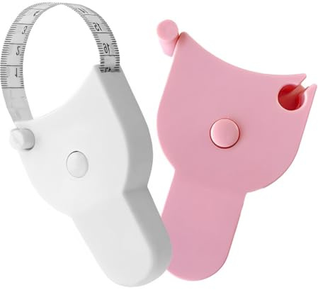 RAMGLYO mètre ruban corporel, mètre ruban souple, pour mesures de tailleur, mesures corporelles, rétractable (150 cm / 60 pouces, blanc+rose)