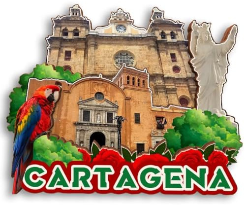 Cartagena Kolumbien Holz-Kühlschrankmagnet, 3D-Kühlschrankmagnet, Stadt, Reise, Souvenir, niedliche Kühlschrank-Aufkleber, Heimdekoration, Küchendekoration