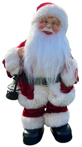 foolonli Weihnachtsmann Santa Clause rot tanzend singend 30 cm Weihnachtendeko Adventsdekoration Home Living