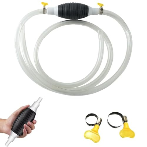 Hazrcvr Wasser Flüssigkeits Förderpumpe, Absaugpumpe Kraftstoffpumpe, Saugpumpe mit Schlauch und Metallklammer, Multifunktions Flüssigkeitssauger, Handpumpe Wasser, Kraftstoffleitung Absaugpumpe 1.5m