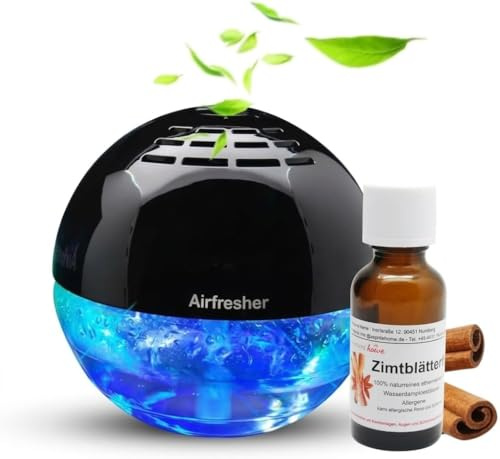 Aspira LURA Lufterfrischer mit Ionisator mit Zimtblätter Öl, Airfresher Bowl Duftzerstäuber für bis zu 200 m², Raumduftgerät ohne Farbstoffe, für Wohnzimmer, Büro und frische Raumluft