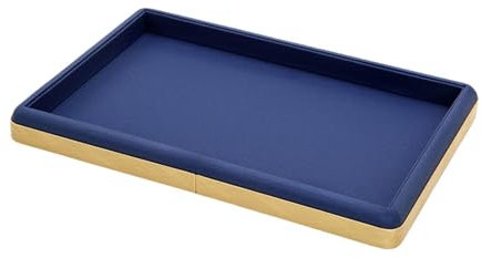LOVIVER Jewelry Display Tray Jewelry Storage Tray Flat Microfiber Empty Jewelry Tray Organizer for Vendors Selling Drawer Show Bangle, Dark Blue
