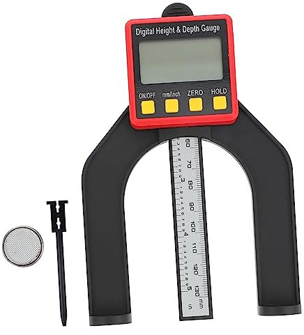 SOLUSTRE Digitaler Höhen Und Tiefenmesser Mit Magnetischer Basis 0-80mm Kleines Messgerät Aus Robustem Kunststoff Für Holzbearbeitung Und Tischsägen