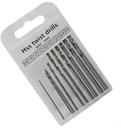 Miniatur-Handbohrer-Set mit Schnellspannbohrfutter und 10 essentiellen HSS-Bit-Größen zum Basteln (10 Bohrer)