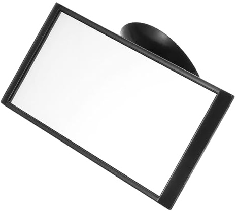 MUELODSIC Retrovisor Campo para Diseño Coche Giratorio y Ventosa Espejo Amplio Material Plástico Negro de Visión Segura y Cómoda para Conducción
