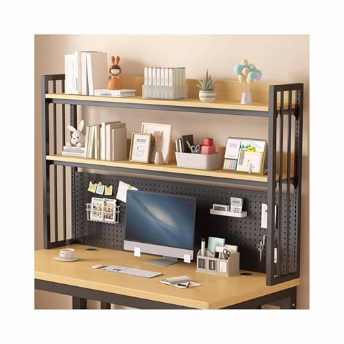 OVOGGPAN Mehrstöckiger Schreibtischaufsatz für Studentenwohnheime, multifunktionales Schreibtisch-Bücherregal – für das Home-Office, das Studentenwohnheim oder das Schlafzimmer(Nero,80cm/31.5in)