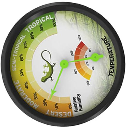 HANABASS Mechanical Reptile Thermometer and Hygrometer High Precision Analog Temperature Humidity Gauge Mini Reusable for Bearded Dragon Tank and Terrarium