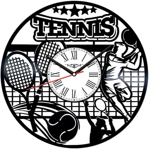 Orologio da parete con disco in vinile da tennis, stile retrò, silenzioso, decorazione per la casa, accessori per la casa, regalo creativo di personalità