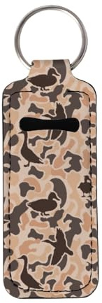 gearider Duck Camo Lip Balm Holder Keychain Chapstick Sleeves Chapstick Holder Portable Lipstick Holder for Women Girls