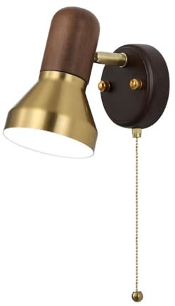 LLSHQ Lampada da Parete con Cordino Regolabile Lampada da Parete per Lettura sul Comodino Lampada da Parete con Rotazione 350°+180° Applique da Parete, Lampade per testiera Camera da Letto Luci per