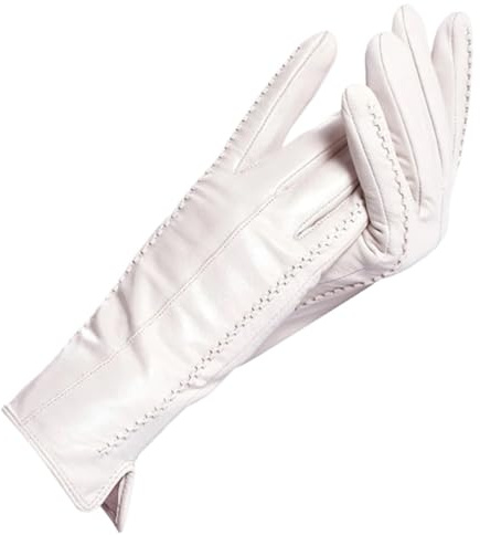 Damen-Lederhandschuhe Damen Lederhandschuhe, Warme Winterhandschuhe, Einfache Handschuhe Weiblich(Beige,8.5)
