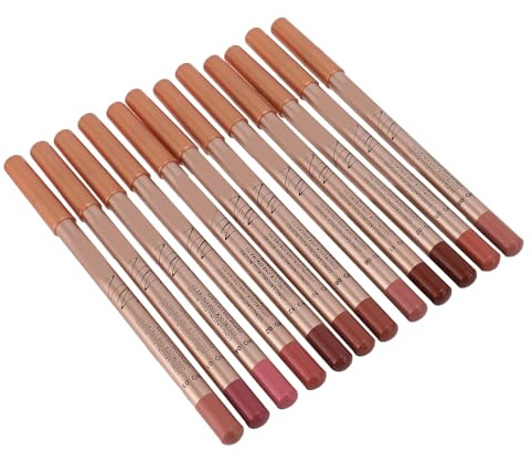 Dioche Ensemble de Crayons à Lèvres Anti-taches, Longue Durée, Haute Pigmentation, Crayon de Maquillage pour Femmes, Usage Quotidien, 0.8g X 12 Pièces