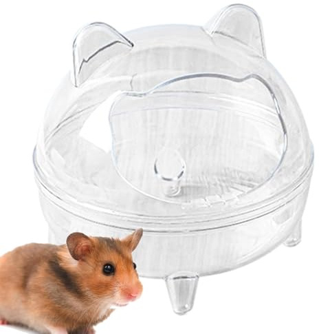 Hamster-Sand-Badebox – Chinchilla-Zubehör, Golden Bear Badezimmer Anti-Verschütten, abnehmbar, hohe Kapazität, vollständig transparentes Sichtfeld für syrische Hamster, Rennmäuse