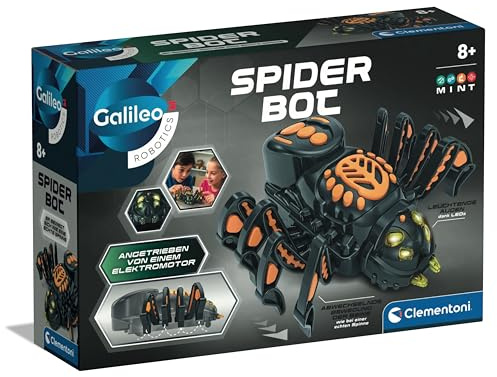 Clementoni Galileo Robotic Spider Bot – Leksaksrobot spindel för barn från 8 år – inkl. egen montering för tålamod och logiskt tänkande – 59478