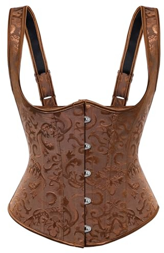 SCARLET DARKNESS Women Waist Trainer Corset Medieval Underbust Corset | Renaissance Bustier, Shaper Workout Corset, Adjustable Straps Underbust Vest, Waist Cinchers, Women Cincher Tummy Tank