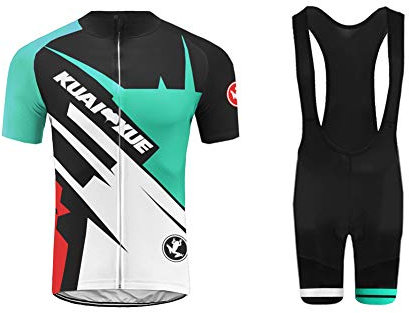 UGLY FROG Herren Radtrikot Set Kurzarm mit Sitzpolster für MTB Rennrad Fahrrad Jersey + Bib Shorts Radsportanzug (XS-6XL)/Skinsuit