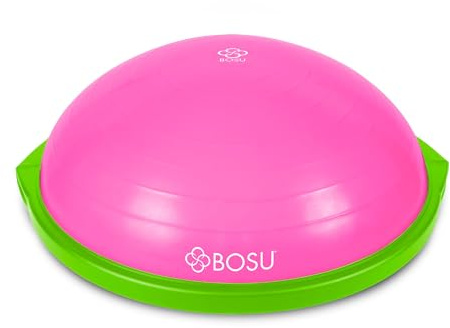 Bosu 72-10850 Hemmagymutrustning, träningsredskap för balansträning med en diameter på 65 cm, rosa och limegrön